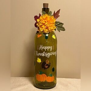 Decorated Wine Bottles, Thanksgiving, Home Decor
